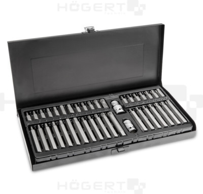 3/8  and 1/2  Hex Torx Spline Bit Set of 40 pcs High Quality - HT1S404 of Hogert