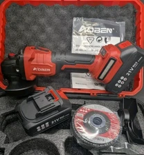 Aoben Cordless Angle Grinder 4-1/2 inch, 21V Battery Grinder Tool, Case, Extras