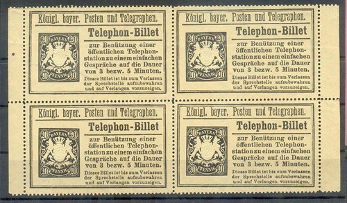 Bayern PHONE BLOCK TB19 four blocks 480EUR (R7099)