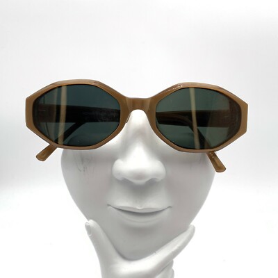 Vintage Kenneth Jay Lane KJL-11 Golden Brown Oval Sunglasses  display picture 1