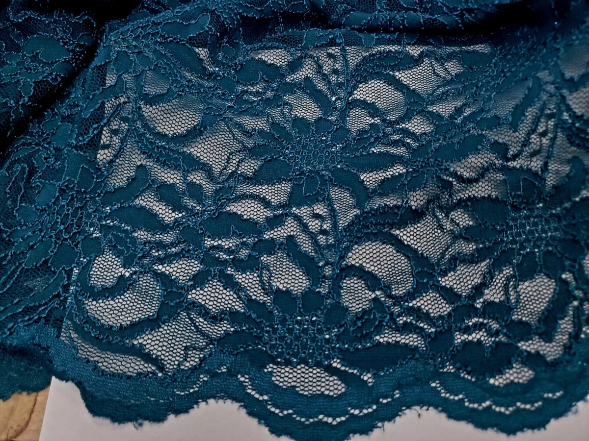 2 yd Corded Lace Fabric Floral Special Occasion Teal