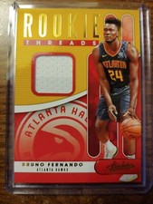 2019-20 Panini Absolute Rookie Threads Atlanta Hawks Bruno Fernando player worn