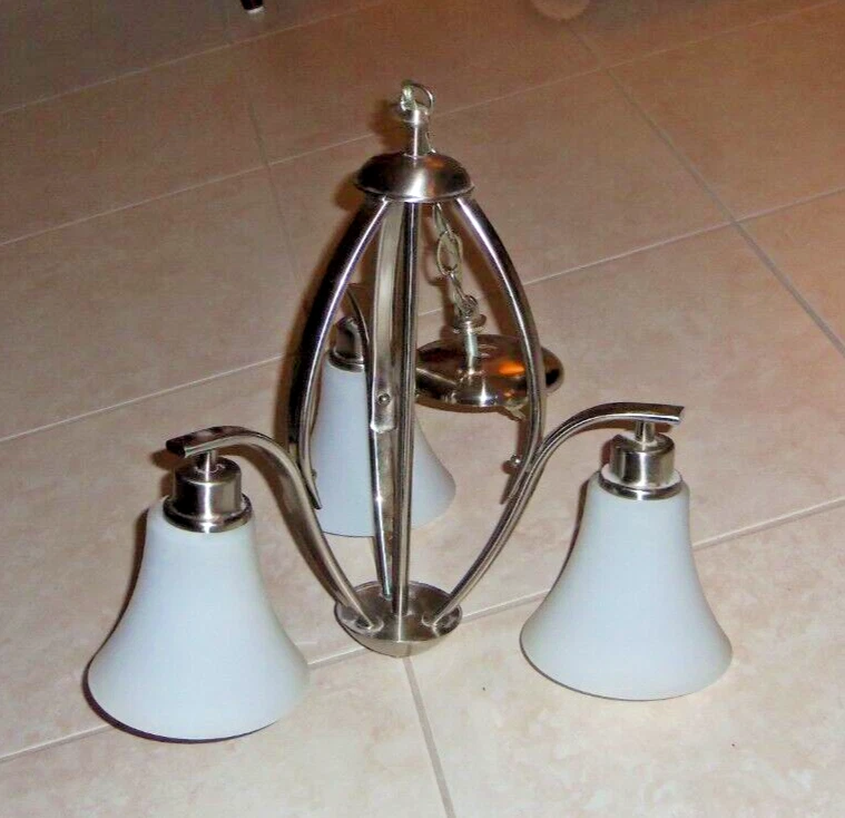 Progress Lighting P4489 Nickel Joy 3-Light 20"W Chandelier - Image 2 of 4