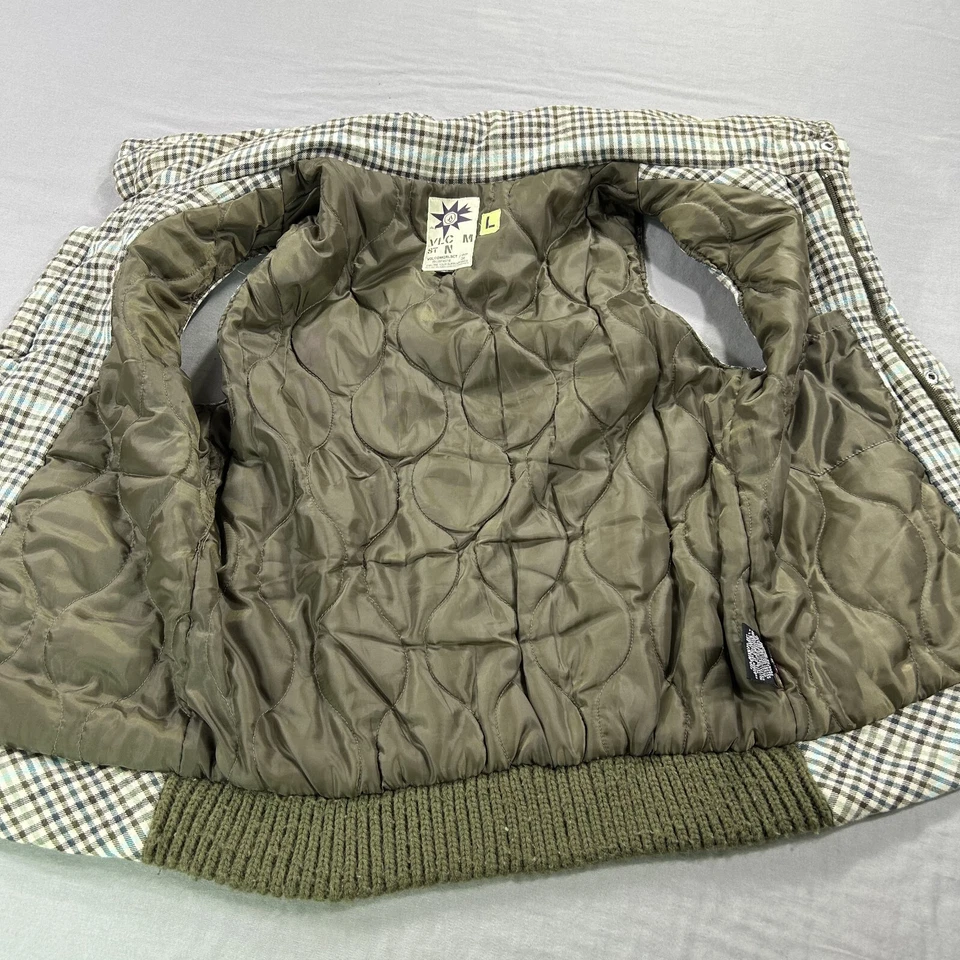 VINTAGE Volcom Vest Womens Large Brown Plaid Puffer Jacket Lined Outdoor Y2K - Image 4 of 4