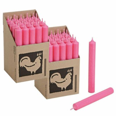 2 x 25 Stabkerzen Pink 180 x 22 mm Kerzenfarm Kerzen Candle Set