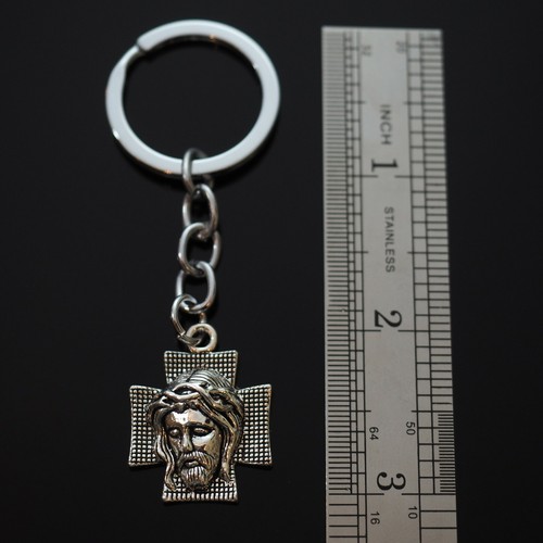 Jesus on the Cross Thorns Christian Christianity Keychain Gift Key Chain Ring - Picture 3 of 6