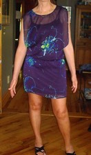 Express Purple Floral Sleeveless Short Dress Size S/P ~ 