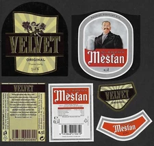 (BL) Beer labels MESTAN & VELVET x 6 different