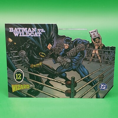 1996 Wizard Batman Vs Wildcat Promo Card 12 Die Cut DC Comics Trading Card 