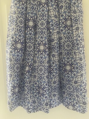 idillio positano linen dress Idillio Positano Linen Dress Blue Lemon Print Tie Back Italian Resort Coastal