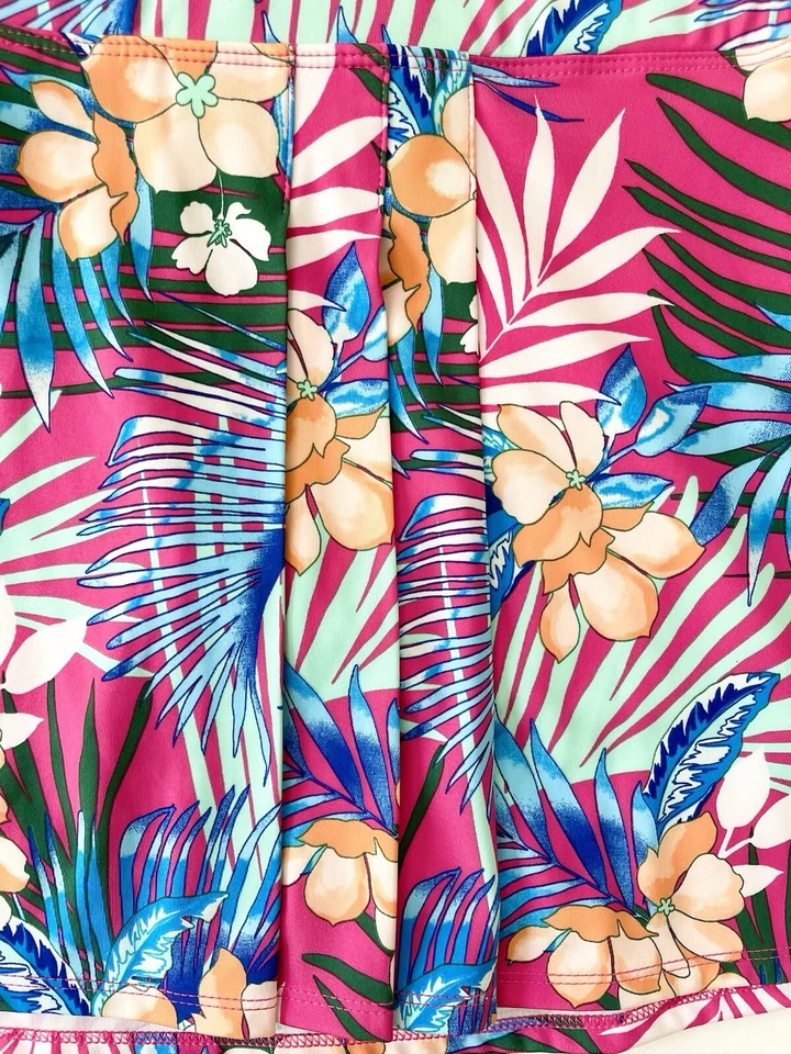 Saia plissada Tommy Bahama tênis de golfe pickleball estampa tropical tamanho M - Imagem 3 de 4