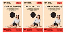 3 THINX FOR ALL LEAKS Black Hi-Waist Reusable Bladder Leak Underwear M MEDIUM