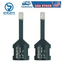 2pcs 1/4" Diamond Dry Drilling Core Bits Hole Saw Cutter for Tile Ceramic Marble