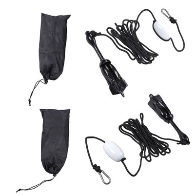 New Black 5.5Lb Marine Kayak Folding Anchor Kit 2 Pack For PWC Canoe Jet Ski