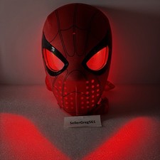 Spider Man Mask Moving Light Up Eyes Chin Control Eyes Helmet Props Kidstoys