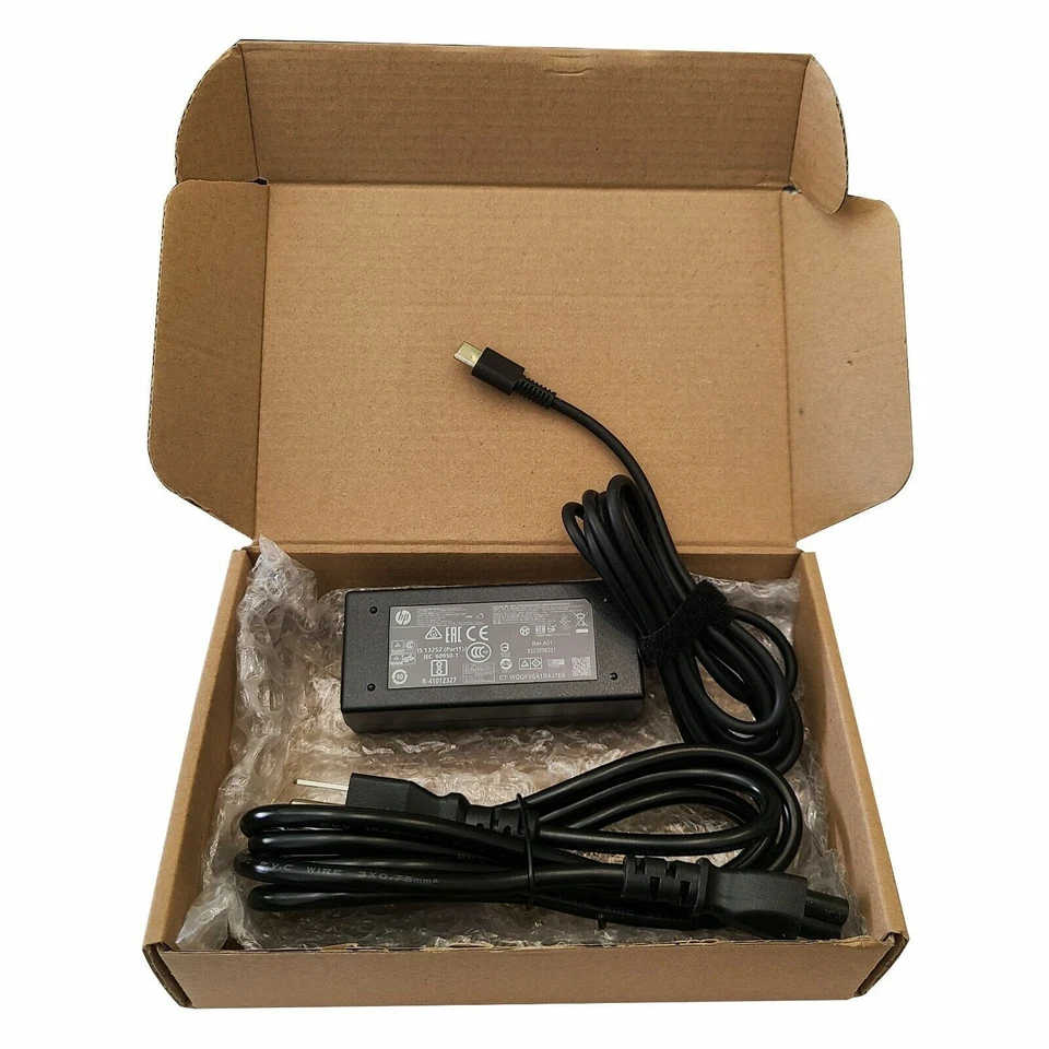 Cargador Adaptador de Corriente de CA Original HP USB-C 15V 3A 45W Genuino NUEVO Foto 3 de 4