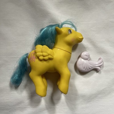VTG MLP G1 Happy Tails Pony Tall Tales 1983 MLP Pegasus & Brush WORKS!