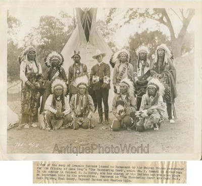 Zane Grey Thundering Herd Stummfilm Indianer Arapaho Gruppe 1925 Foto