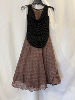 strapless open back dress Party wear Lehenga in Rusty Brown Color