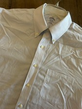 Brooks Brothers 1818 Shirt Mens 16-32 Blue Striped Dress Button Up Long Sleeve