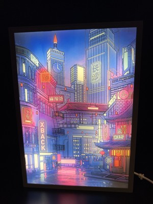 Anime night lofi street LED ambience light - night lamp 