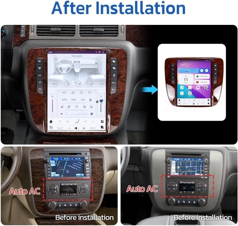 12.1" For GMC Yukon Chevrolet Tahoe Suburban 2007-13 Android Tesla Radio Stereo - Imagem 3 de 4