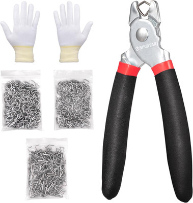 Profi Hog Ring Zange für Zaun, Wurstverschluss & Polsterarbeiten mit 360 Clips