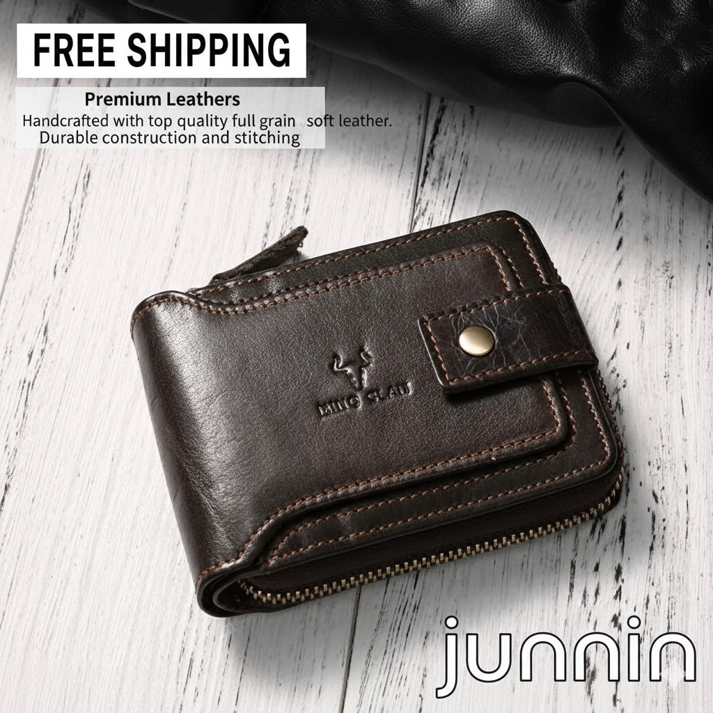 Cartera Hombre Cuero Vintage Crema Billetera RFID Tarjetero Monedero Marrón