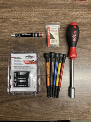 Wiha Tool Lot, Nut Driver Set, Bit Set, Precision Screwdriver, Mag/Demag