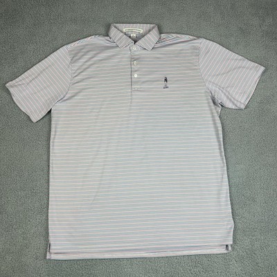 Holderness & Bourne Polo Shirt Mens Size XL White Stripe Golf Short Sleeve