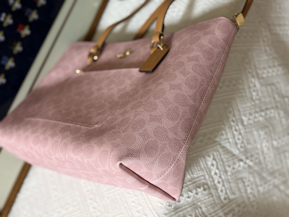 NEW Coach CEA21 Signature Tote Bag Pink | eBay