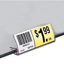 Shelf Price Tag Holder Clip-On Sign Holder Acrylic for Shelves 2" L x .9" H 50CT