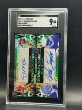 Joe Montana John Taylor 2023 Leaf Vibrance Signatures 2 5/7 SGC 9