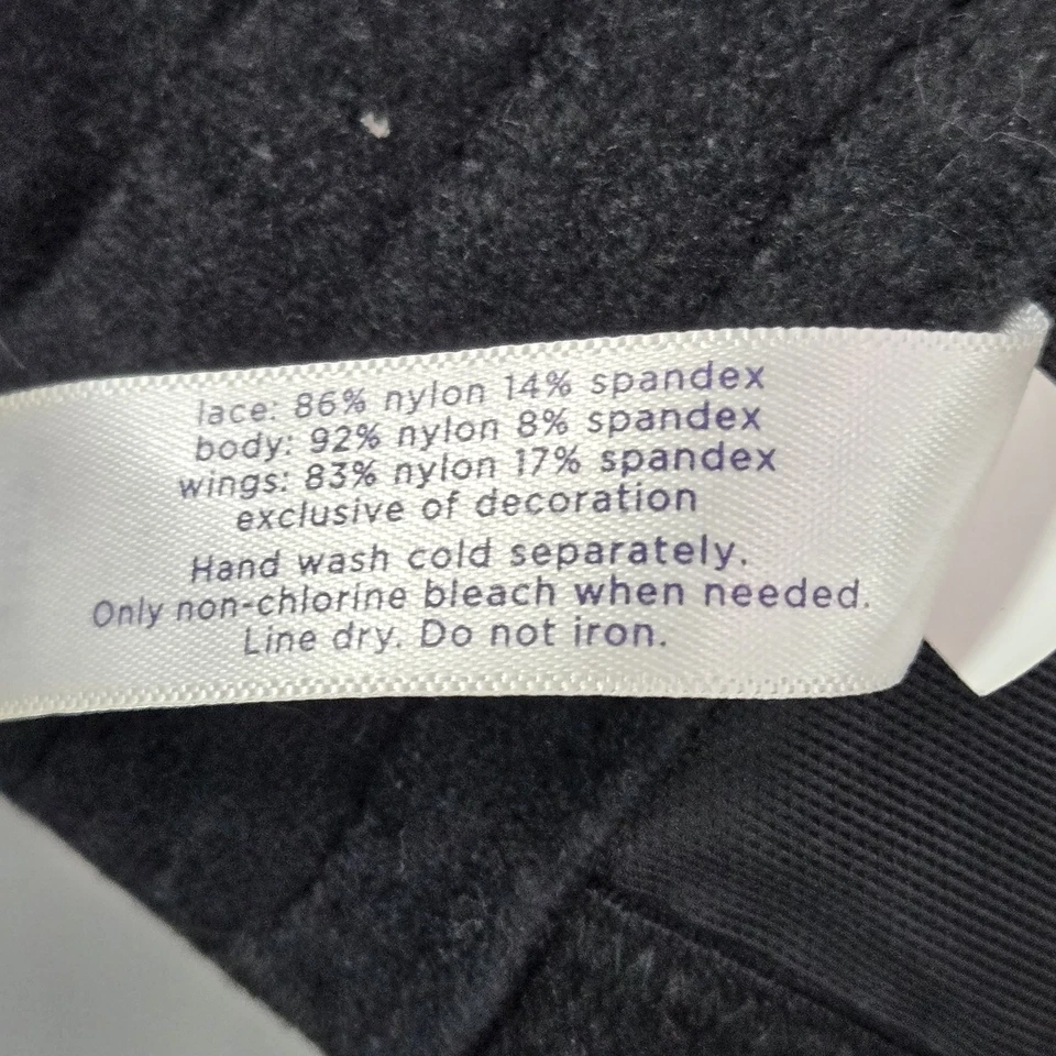 Cacique Women Bra 46DD Black Sheer Balconette Underwired Bow Lace Mesh - Image 4 of 4