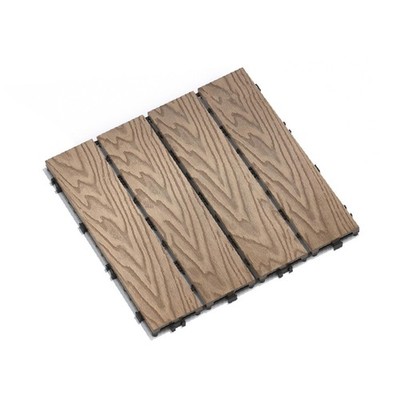 Interlocking WPC Composite Patio Deck Tiles - Weather-Resistant, DIY Floor