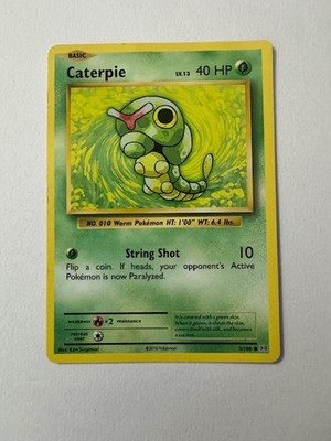 The Pokemon Caterpie  3/108  XY Evolutions set lightly used