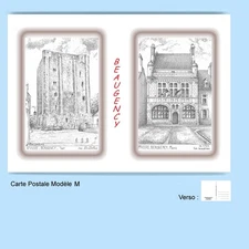 CP M 45332-370 POSTCARD 2 DRAWINGS 45 BEAUGENCY