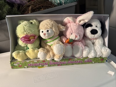 Easter Plush 4 Pack NIB Frog Lamb Bunny Dog