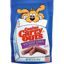 Canine Carry Outs Beef Flavor Sausage Links Dog Treats 5 Ounce Pack
