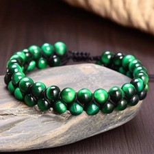 Green Tiger Eye Bracelet Men Women Healing Protection Gemstone Energy Gift