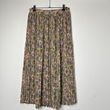 Vtg Midi Skirt Floral Pleated Forest Fairy Grunge Y2K 90s Whimsical Cottage MP