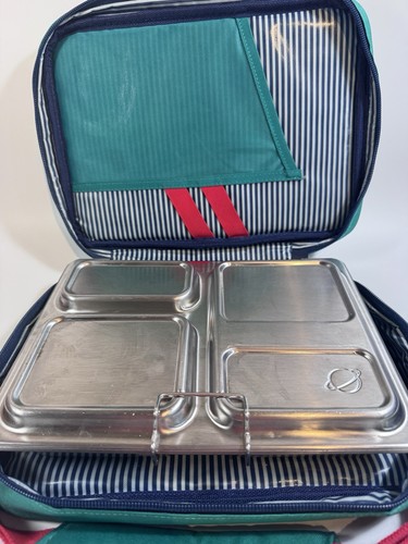 PlanetBox Launch Stainless Bento 3 Compartment Deep Metal Lunch Box w/ Case EUC