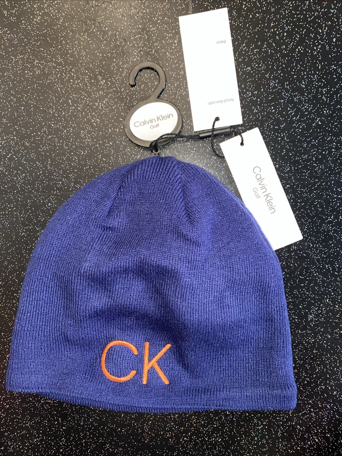 CALVIN KLEIN Golf BEANIE Hat Purple Black New Tags