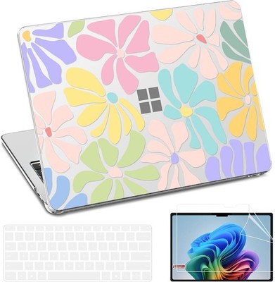 Floral Hard Shell Case for 13'' Microsoft Surface Laptop Copilot + PC 2025, Durab