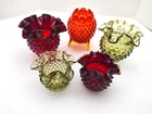 New ListingLot 5 FENTON Hobnail Art Glass Bowls VASES Ruffled Edge Bowls 3-Footed Vase MCM