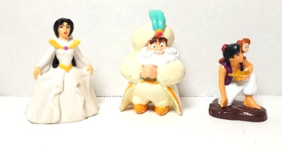 90s Disney Applause Aladdin 2''-3'' Figures Sultan Jasmine Lot Of 3