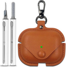 For Airpods Pro 3 Leather Case Cover with Cleaner Kit Front LED Visible Protec
