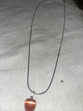 Elegancki1 18-karatowe złoto F Tone Pomarańczowa świecąca piłka Naszyjnik wisiorek