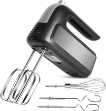 5-Speed 400W Hand Mixer Electric Handheld - Ultra-Powerful Black 