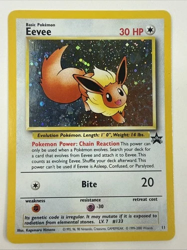 Eevee #11 Black Star Promo Holo Rare Vintage Pokemon Card - LP